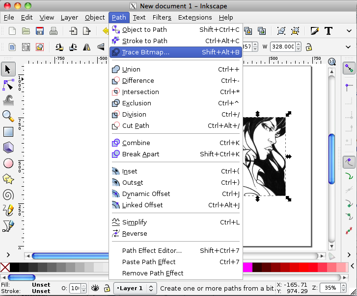 inkscape dxf export one path